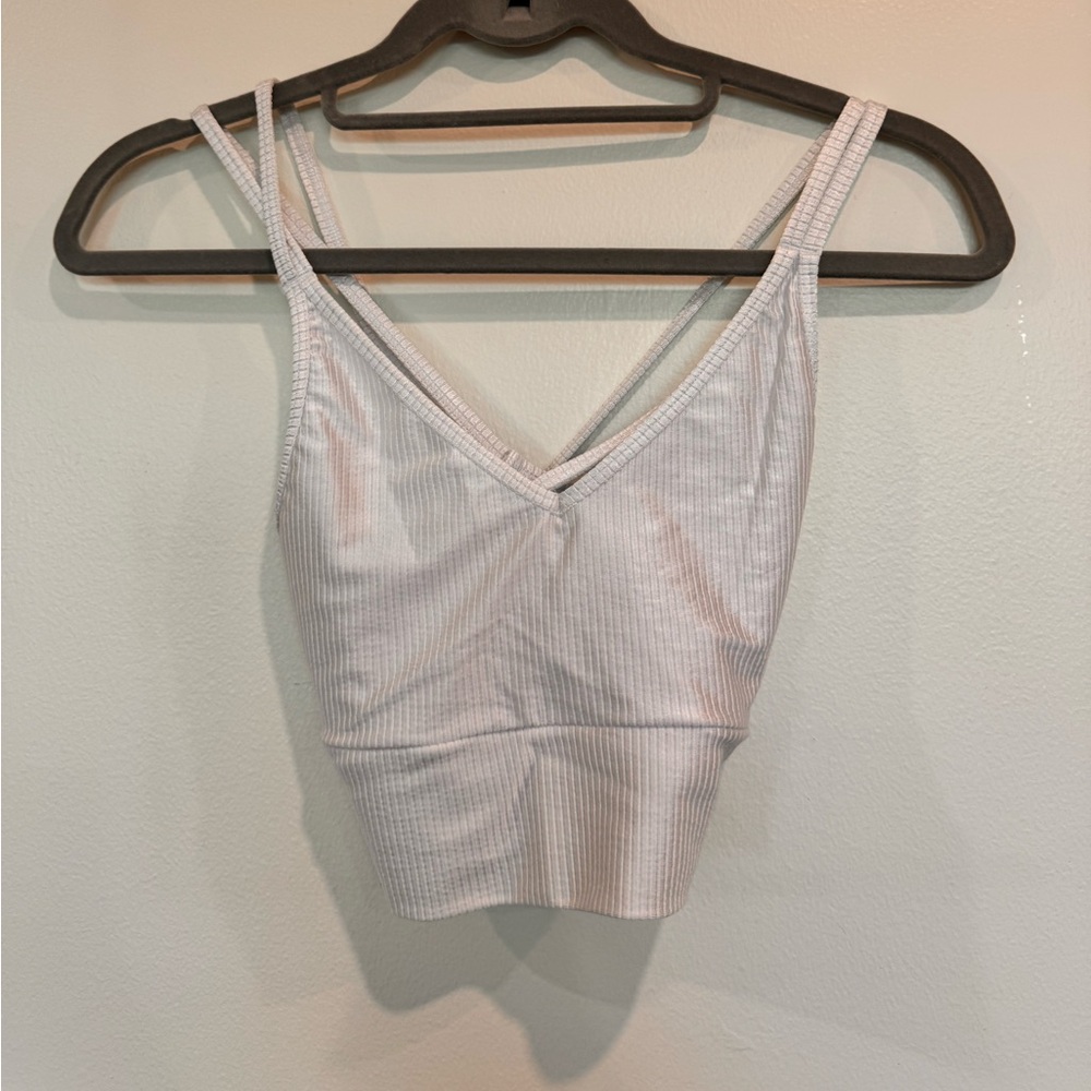 BootyByBrabants white showstopper sports bra low support OSFM